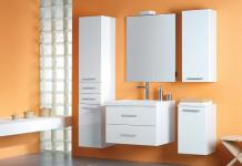 Разновидности и фото навесных шкафчиков для ванной комнаты