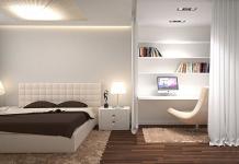 Hubane ruumikujundus: kaks magamistoa piirkonda, foto